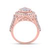 Image 3 : Diamond Pear Teardrop Ring 1-3/4 Cttw 14kt Rose Gold