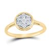 Image 1 : Diamond Flower Cluster Ring 1/20 Cttw Yellow-tone Sterling Silver