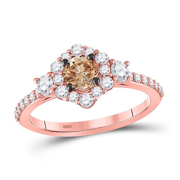 Brown Diamond Solitaire Bridal Wedding Engagement Ring 1 Cttw 14kt Rose Gold