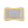 Image 2 : Mens Diamond Rectangle Cluster Ring 1/2 Cttw 10kt Yellow Gold