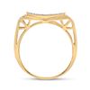 Image 3 : Mens Diamond Rectangle Cluster Ring 1/2 Cttw 10kt Yellow Gold