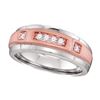 Image 1 : Mens Diamond Wedding Band Ring 1/4 Cttw 10kt Two-tone Gold