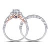 Image 3 : Diamond Bridal Wedding Ring Band Set 3/4 Cttw 14kt Two-tone Gold