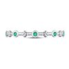 Image 2 : Emerald Dot Flower Stackable Band Ring 1/12 Cttw 10kt White Gold