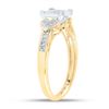 Image 3 : Diamond Heart Cluster Ring 1/10 Cttw 10kt Yellow Gold