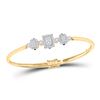 Image 1 : Diamond Triple Cluster Bangle Bracelet 7/8 Cttw 14kt Yellow Gold