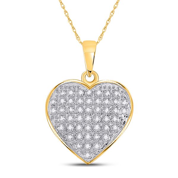 Diamond Heart Pendant 1/6 Cttw 10kt Yellow Gold