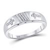 Image 3 : His Hers Diamond Cross Matching Wedding Set 1/12 Cttw 10kt White Gold