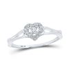 Image 1 : Diamond Heart Promise Ring 1/8 Cttw 10kt White Gold