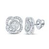 Image 1 : Diamond Cluster Earrings 1 Cttw 18kt White Gold