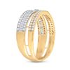 Image 4 : Baguette Diamond Parallel Band Ring 3/4 Cttw 14kt Two-tone Gold