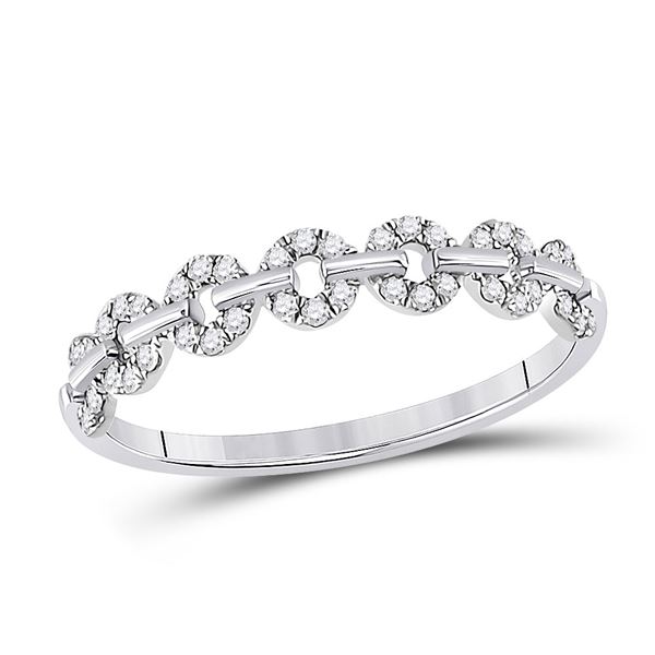 Diamond Stackable Band Ring 1/6 Cttw 14kt White Gold