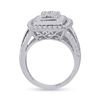 Image 4 : Diamond Cluster Ring 1-7/8 Cttw 14kt White Gold