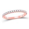 Image 1 : Diamond Wedding Single Row Band 1/4 Cttw 14kt Rose Gold