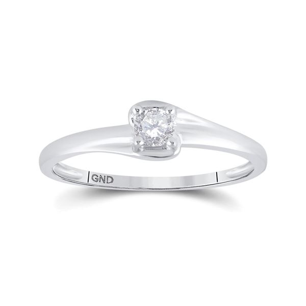 Diamond Solitaire Promise Ring 1/8 Cttw 10kt White Gold