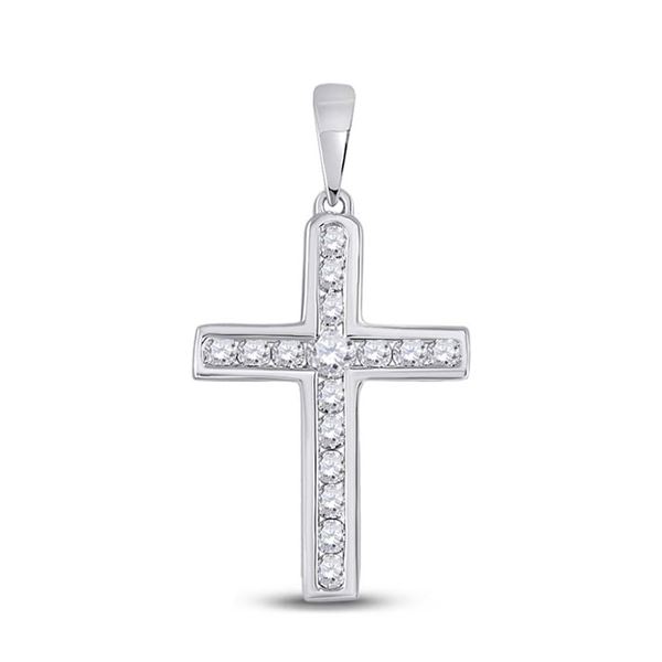 Diamond Cross Pendant 1/3 Cttw 10kt White Gold