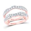 Image 1 : Diamond Wedding Wrap Ring Guard Enhancer 5/8 Cttw 14kt Rose Gold