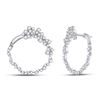 Image 1 : Diamond Hoop Earrings 1-1/2 Cttw 14kt White Gold