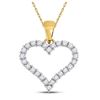 Image 1 : Diamond Outline Heart Pendant 1/4 Cttw 14kt Yellow Gold