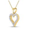 Image 2 : Diamond Outline Heart Pendant 1/4 Cttw 14kt Yellow Gold