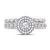 Image 2 : Diamond Bridal Wedding Ring Band Set 1 Cttw 14kt Two-tone Gold