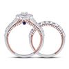 Image 3 : Diamond Bridal Wedding Ring Band Set 1 Cttw 14kt Two-tone Gold