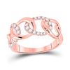 Image 1 : Diamond Curb Link Fashion Ring 1/3 Cttw 14kt Rose Gold