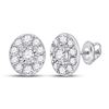 Image 1 : Diamond Oval Earrings 1/3 Cttw 10kt White Gold