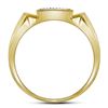 Image 2 : Mens Diamond Square Cluster Ring 1/4 Cttw 10kt Yellow Gold