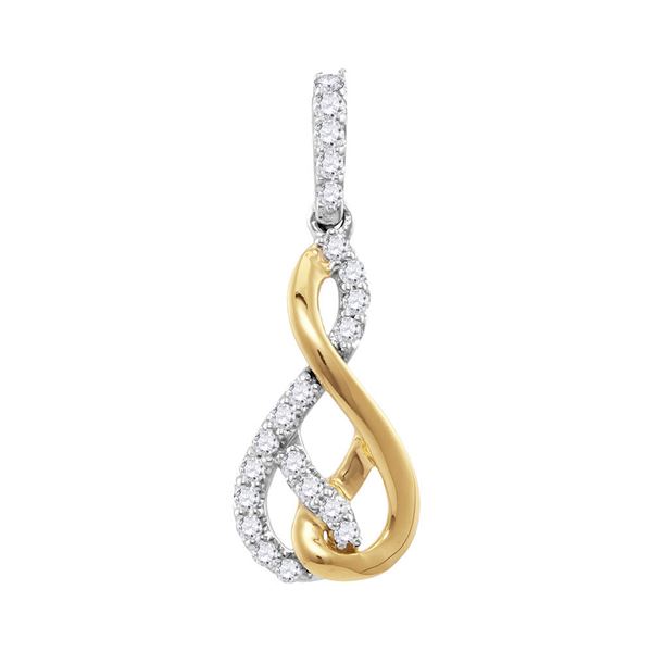 Diamond Fashion Pendant 1/3 Cttw 10kt Two-tone Gold