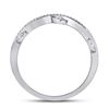 Image 4 : Diamond Vine Floral Stackable Band Ring 1/6 Cttw 10kt White Gold
