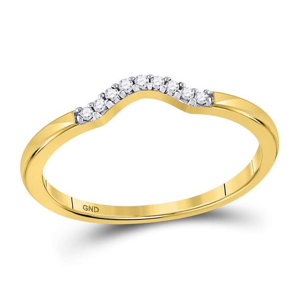 Diamond Contoured Solitaire Enhancer Wedding Band 1/20 Cttw 10kt Yellow Gold