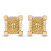 Image 2 : Two-tone Sterling Silver Mens Diamond 3D Square Earrings .03 Cttw Two-tone Sterling Silver