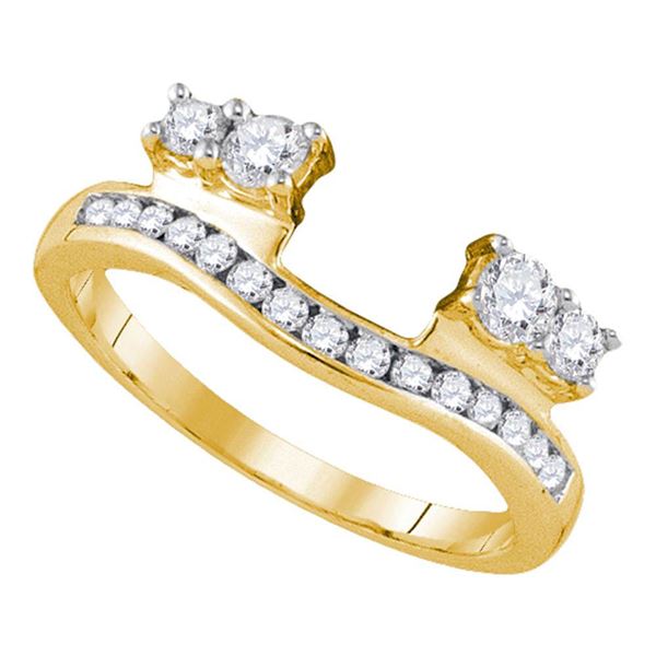 Diamond Ring Guard Wrap Solitaire Enhancer 1/2 Cttw 14kt Yellow Gold