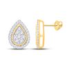 Image 1 : Diamond Teardrop Earrings 1/3 Cttw 10kt Yellow Gold