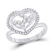 Image 1 : Diamond Scattered Heart Ring 1/3 Cttw 10kt White Gold