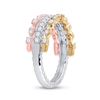 Image 3 : Diamond Convertible Stackable Band Ring 3/4 Cttw 14kt Tri-Tone Gold
