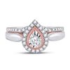 Image 2 : Diamond Bridal Wedding Ring Band Set 1/2 Cttw 10kt Two-tone Gold