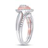 Image 3 : Diamond Bridal Wedding Ring Band Set 1/2 Cttw 10kt Two-tone Gold