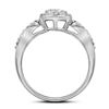 Image 2 : Diamond Oval Cluster Bridal Wedding Engagement Ring 1-3/8 Cttw 10kt White Gold