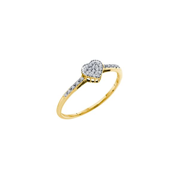 Diamond Slender Heart Ring 1/20 Cttw 14kt Yellow Gold