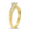 Image 3 : Princess Diamond Cluster Bridal Wedding Ring Band Set 1/3 Cttw 14kt Yellow Gold