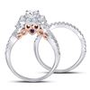 Image 2 : Diamond Bridal Wedding Ring Band Set 1-3/4 Cttw 14kt Two-tone Gold