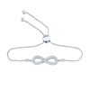 Image 1 : Diamond Infinity Bolo Adjustable Bracelet 1/4 Cttw Sterling Silver