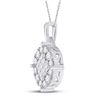 Image 2 : Princess Diamond Circle Cluster Pendant 1 Cttw 14kt White Gold