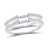 Image 1 : Diamond Ring Guard Wrap Solitaire Enhancer 1/2 Cttw 14kt White Gold