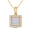 Image 1 : Baguette Diamond Square Pendant 1/5 Cttw 14kt Yellow Gold