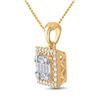 Image 2 : Baguette Diamond Square Pendant 1/5 Cttw 14kt Yellow Gold