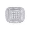 Image 2 : Mens Diamond Square Ring 1-7/8 Cttw 14kt White Gold