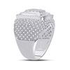 Image 3 : Mens Diamond Square Ring 1-7/8 Cttw 14kt White Gold